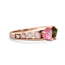 Lab Pink Sapphire Heart To Heart 14K Rose Gold ring R3342