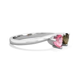 Lab Pink Sapphire Sweethearts 14K White Gold ring R5260