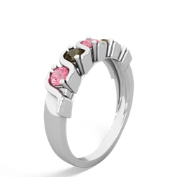 Lab Pink Sapphire Anniversary Band 14K White Gold ring R2089