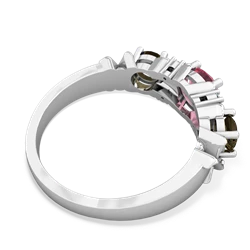 Lab Pink Sapphire Hugs And Kisses 14K White Gold ring R5016