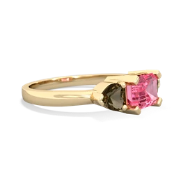 Lab Pink Sapphire Three Stone 14K Yellow Gold ring R5235