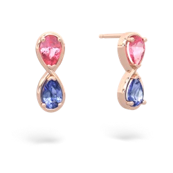 Lab Pink Sapphire Infinity 14K Rose Gold earrings E5050