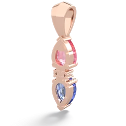 Lab Pink Sapphire Bowtie Drop 14K Rose Gold pendant P0865