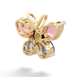 Lab Pink Sapphire Butterfly 14K Yellow Gold pendant P2215