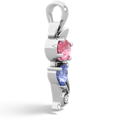 Lab Pink Sapphire Kitten 14K White Gold pendant P5780