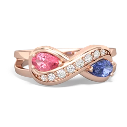 Lab Pink Sapphire Diamond Infinity 14K Rose Gold ring R5390