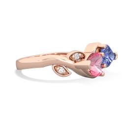 Lab Pink Sapphire Floral Elegance 14K Rose Gold ring R5790