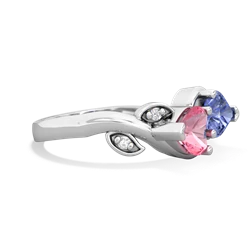 Lab Pink Sapphire Floral Elegance 14K White Gold ring R5790