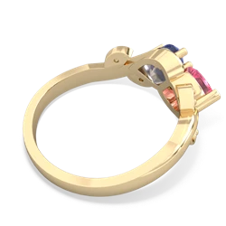 Lab Pink Sapphire Floral Elegance 14K Yellow Gold ring R5790