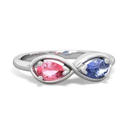 Lab Pink Sapphire Infinity 14K White Gold ring R5050