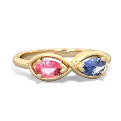 Lab Pink Sapphire Infinity 14K Yellow Gold ring R5050