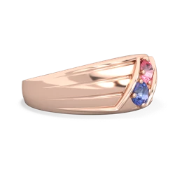 Lab Pink Sapphire Men's Streamline 14K Rose Gold ring R0460