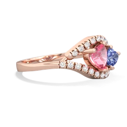 Lab Pink Sapphire Mother And Child 14K Rose Gold ring R3010