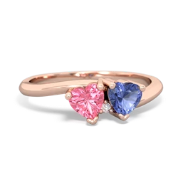 Lab Pink Sapphire Sweethearts 14K Rose Gold ring R5260