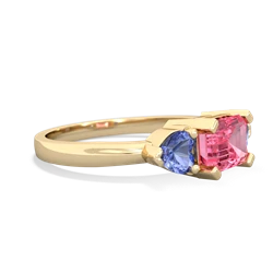 Lab Pink Sapphire Three Stone 14K Yellow Gold ring R5235