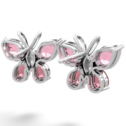 Lab Pink Sapphire Butterfly 14K White Gold earrings E2215