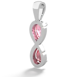 Lab Pink Sapphire Infinity 14K White Gold pendant P5050