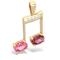 Lab Pink Sapphire Color Of Music 14K Yellow Gold pendant P3334