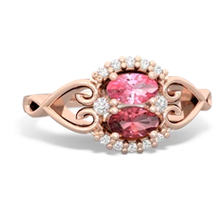 Lab Pink Sapphire Love Nest 14K Rose Gold ring R5860