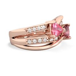 Lab Pink Sapphire Bowtie 14K Rose Gold ring R2360