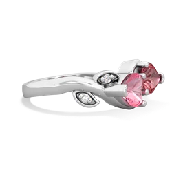 Lab Pink Sapphire Floral Elegance 14K White Gold ring R5790