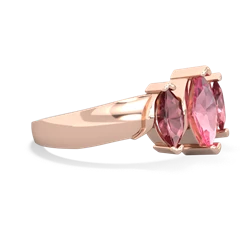 Lab Pink Sapphire Three Peeks 14K Rose Gold ring R2433