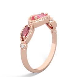 Lab Pink Sapphire Milgrain Marquise 14K Rose Gold ring R5700