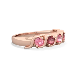 Lab Pink Sapphire Anniversary Band 14K Rose Gold ring R2089