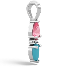 Lab Pink Sapphire Bowtie Drop 14K White Gold pendant P0865