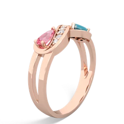 Lab Pink Sapphire Diamond Infinity 14K Rose Gold ring R5390