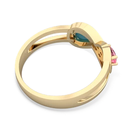 Lab Pink Sapphire Diamond Infinity 14K Yellow Gold ring R5390