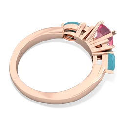 Lab Pink Sapphire 6Mm Round Eternal Embrace Engagement 14K Rose Gold ring R2005