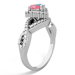 Lab Pink Sapphire Diamond Twist 'One Heart' 14K White Gold ring R2640HRT