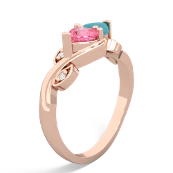 Lab Pink Sapphire Floral Elegance 14K Rose Gold ring R5790