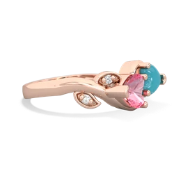 Lab Pink Sapphire Floral Elegance 14K Rose Gold ring R5790