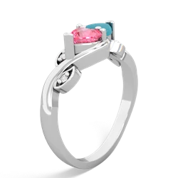 Lab Pink Sapphire Floral Elegance 14K White Gold ring R5790