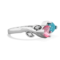 Lab Pink Sapphire Floral Elegance 14K White Gold ring R5790