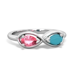 Lab Pink Sapphire Infinity 14K White Gold ring R5050