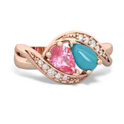 Lab Pink Sapphire Summer Winds 14K Rose Gold ring R5342