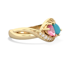 Lab Pink Sapphire Summer Winds 14K Yellow Gold ring R5342