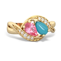 Lab Pink Sapphire Summer Winds 14K Yellow Gold ring R5342