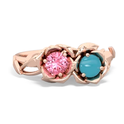 Lab Pink Sapphire Rose Garden 14K Rose Gold ring R5510