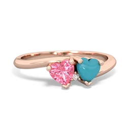 Lab Pink Sapphire Sweethearts 14K Rose Gold ring R5260