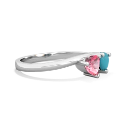 Lab Pink Sapphire Sweethearts 14K White Gold ring R5260