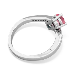 Lab Pink Sapphire Channel Set Two Stone 14K White Gold ring R5303