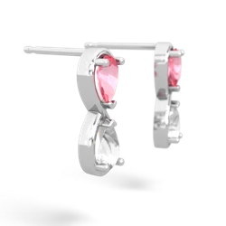 Lab Pink Sapphire Infinity 14K White Gold earrings E5050