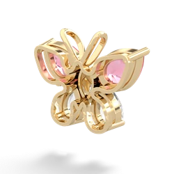 Lab Pink Sapphire Butterfly 14K Yellow Gold pendant P2215