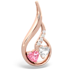 Lab Pink Sapphire Keepsake Curves 14K Rose Gold pendant P5450