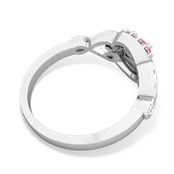 Lab Pink Sapphire Love Nest 14K White Gold ring R5860