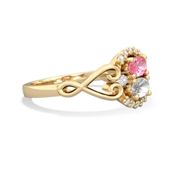 Lab Pink Sapphire Love Nest 14K Yellow Gold ring R5860